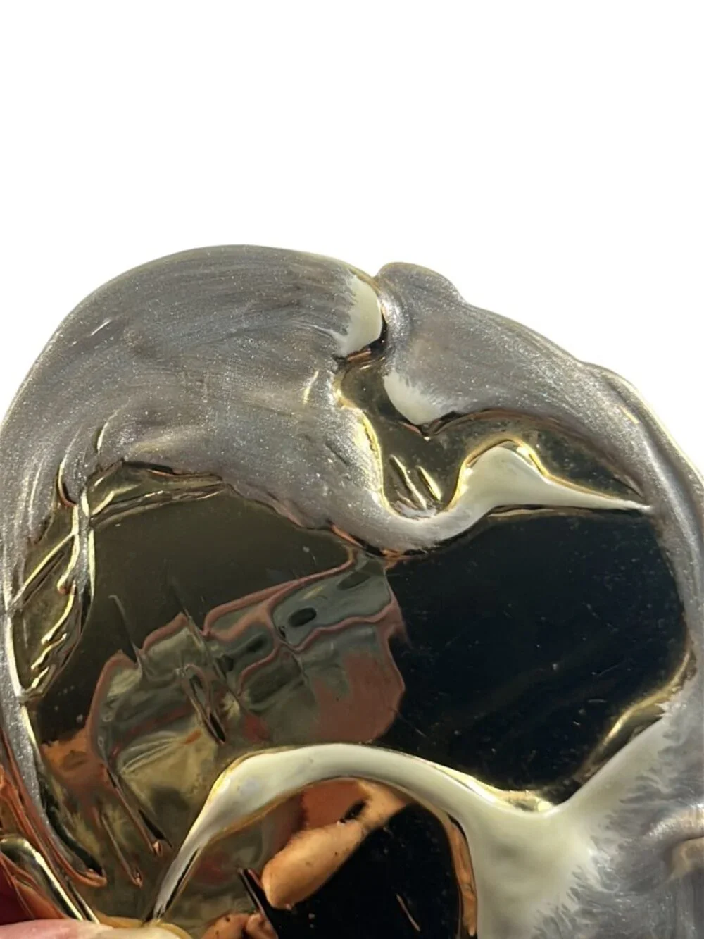 Vintage Charmant Brass Belt Buckle Cranes Birds Abstract Modernist Designer